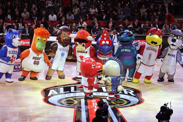 NBA Mascots at the NBA All Star weekend in Toronto