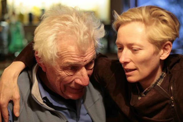 John Berger pictured with the actress Tilda Swinton. The two were born in the same city on the same day, 34 years apart
