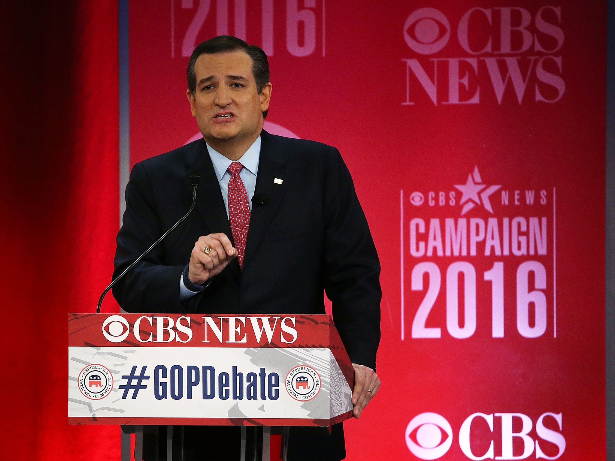 Republican presidential candidate Sen. Ted Cruz participates in a CBS News GOP Debate