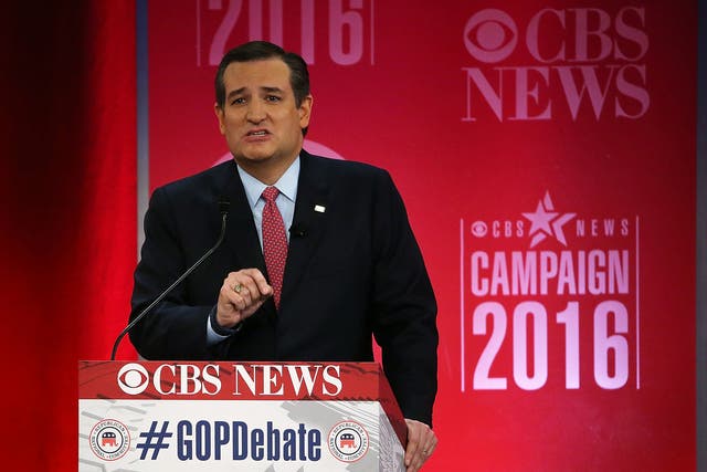 Republican presidential candidate Sen. Ted Cruz participates in a CBS News GOP Debate