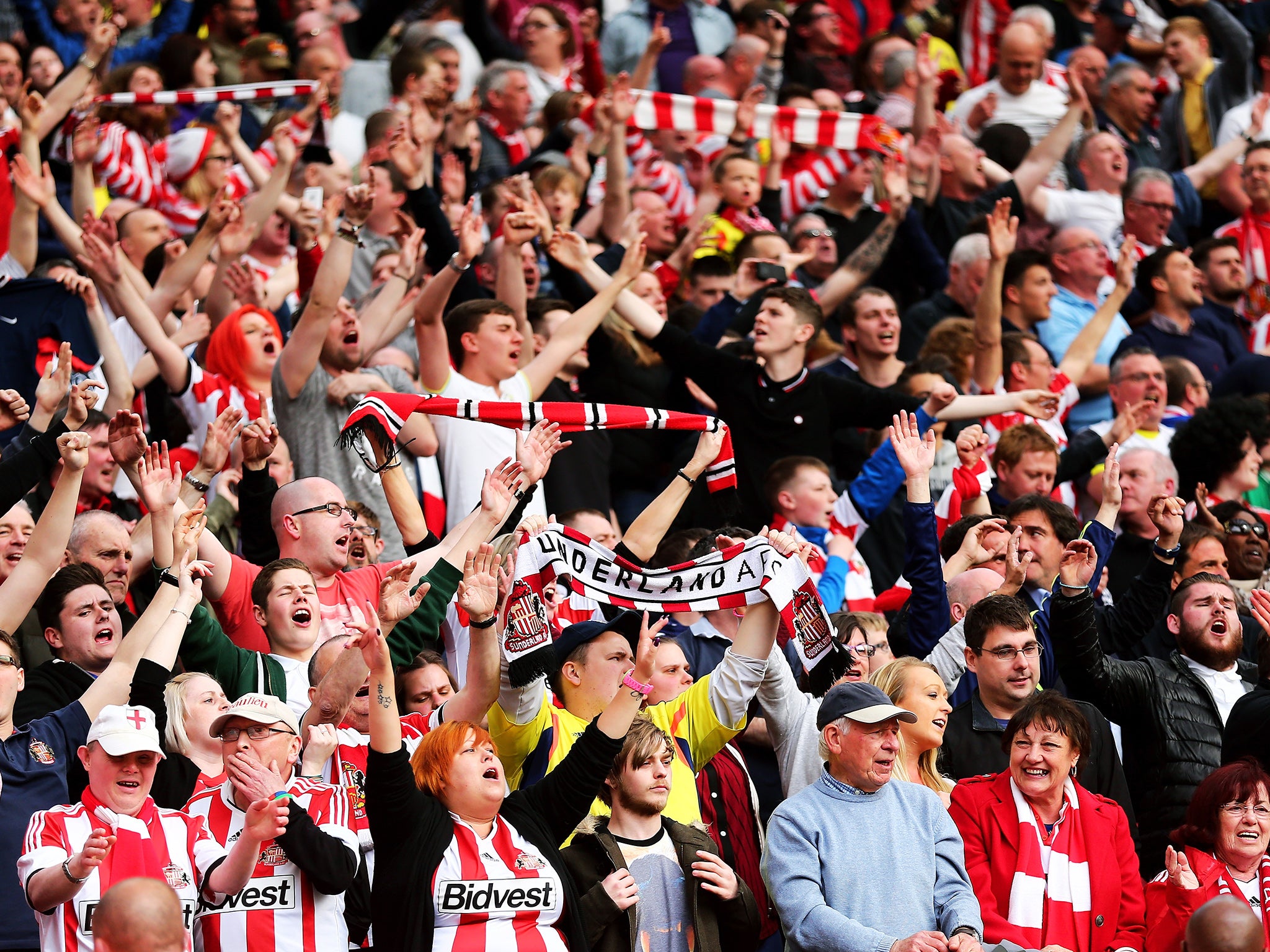Sunderland supporters at the Stadium of Light