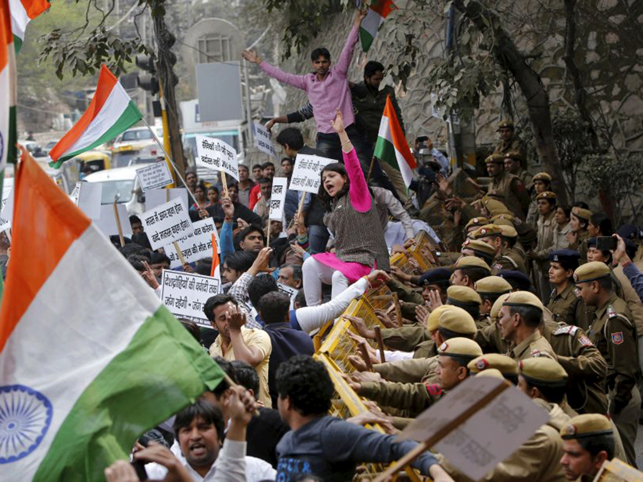 Student protests broke out across New Delhi at government attempts to quash dissent