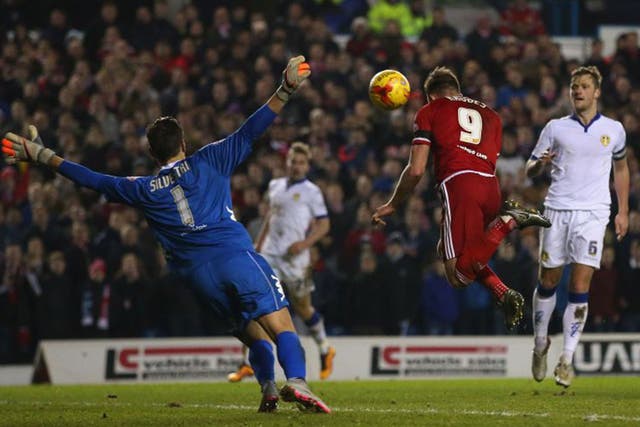 Middlesbrough's Jordan Rhodes missed his two best chances of the night