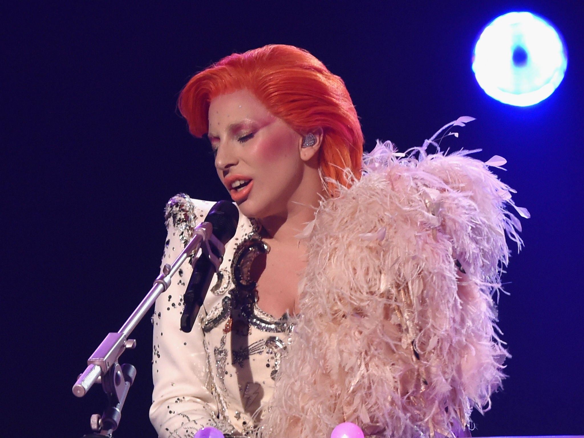 Lady Gaga performs her David Bowie tribute at the Grammys