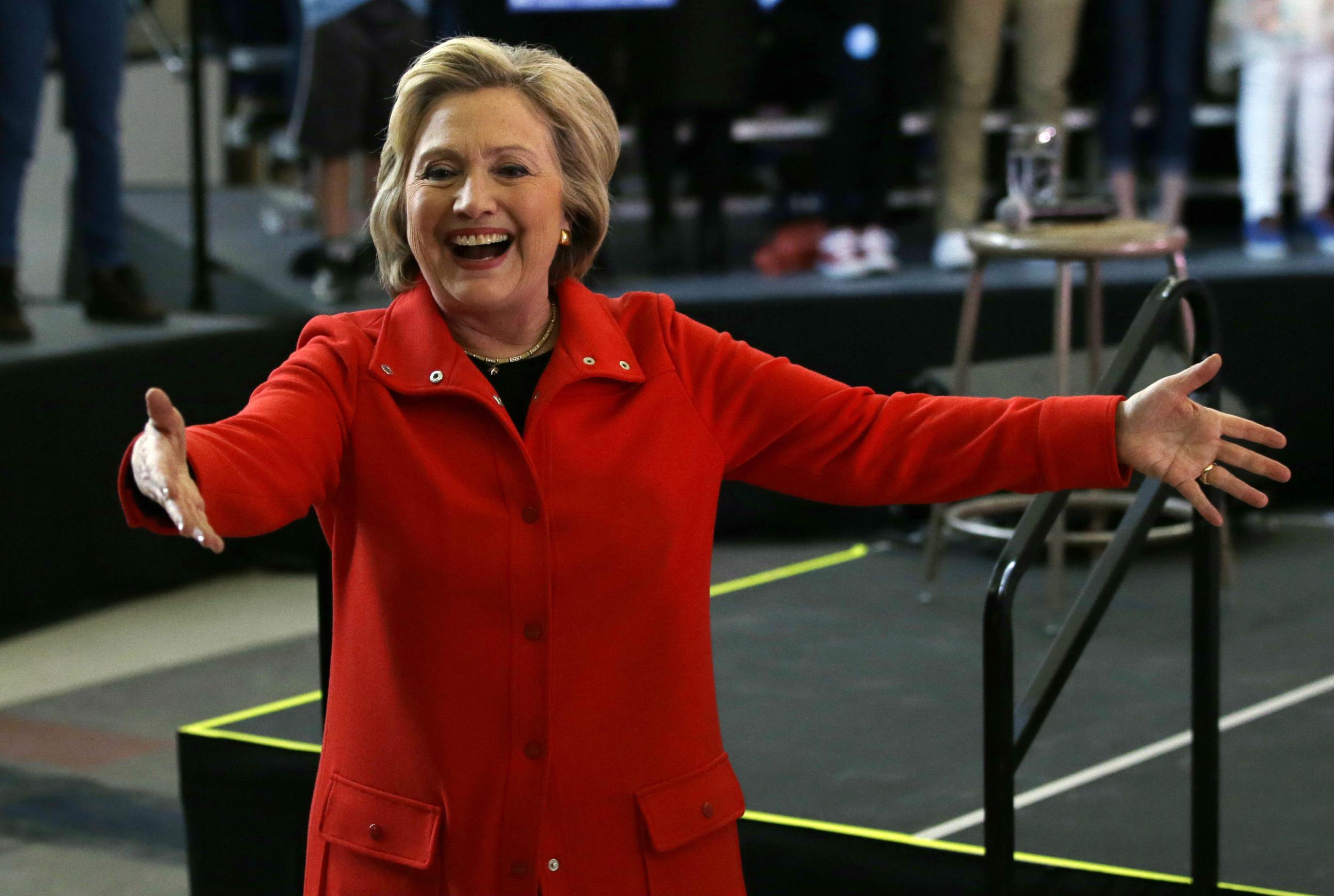 Ms Clinton was campaigning ahead of a Democratic primary contest in Nevada