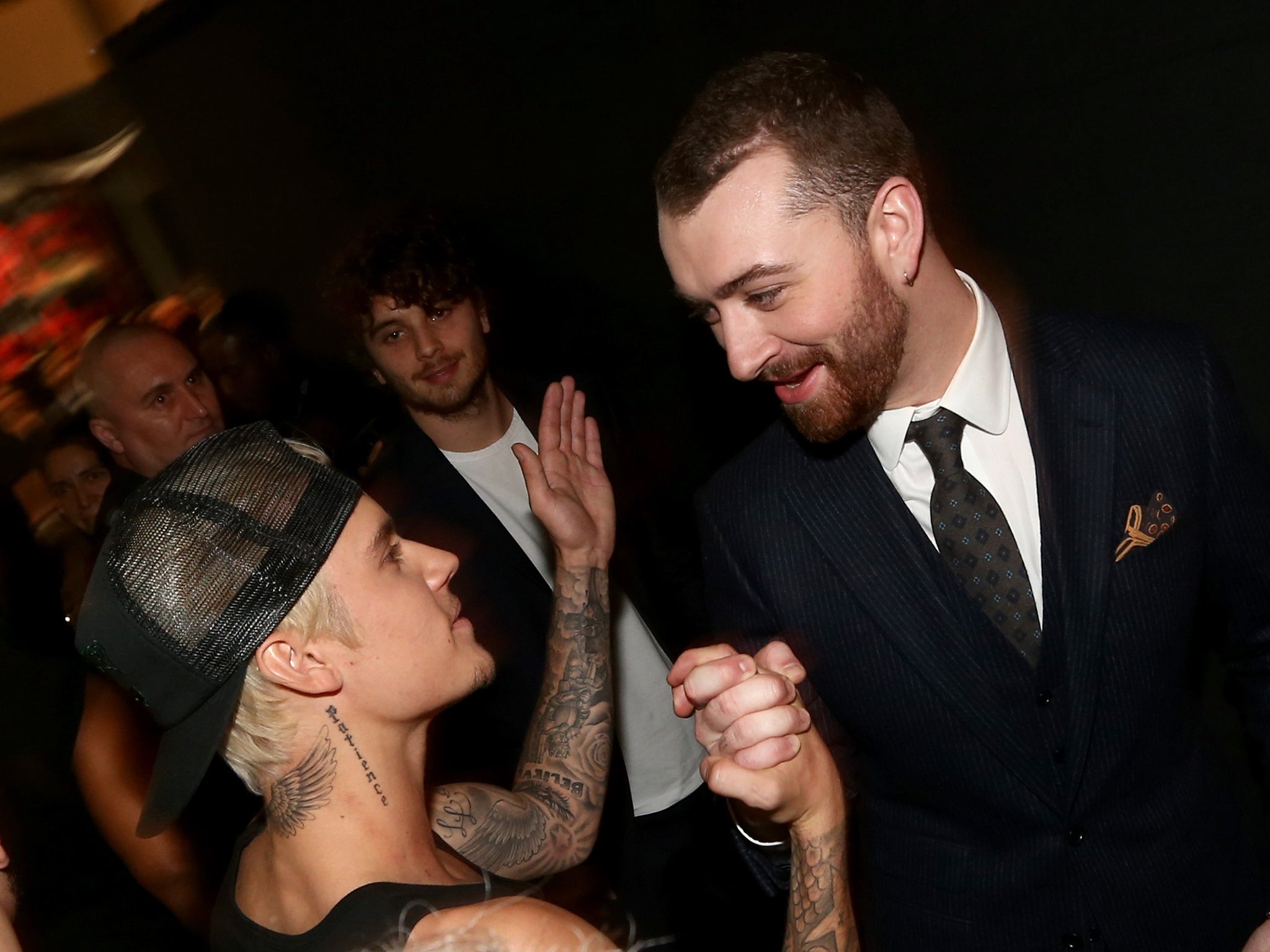 Justin Bieber and Smith during the Grammys