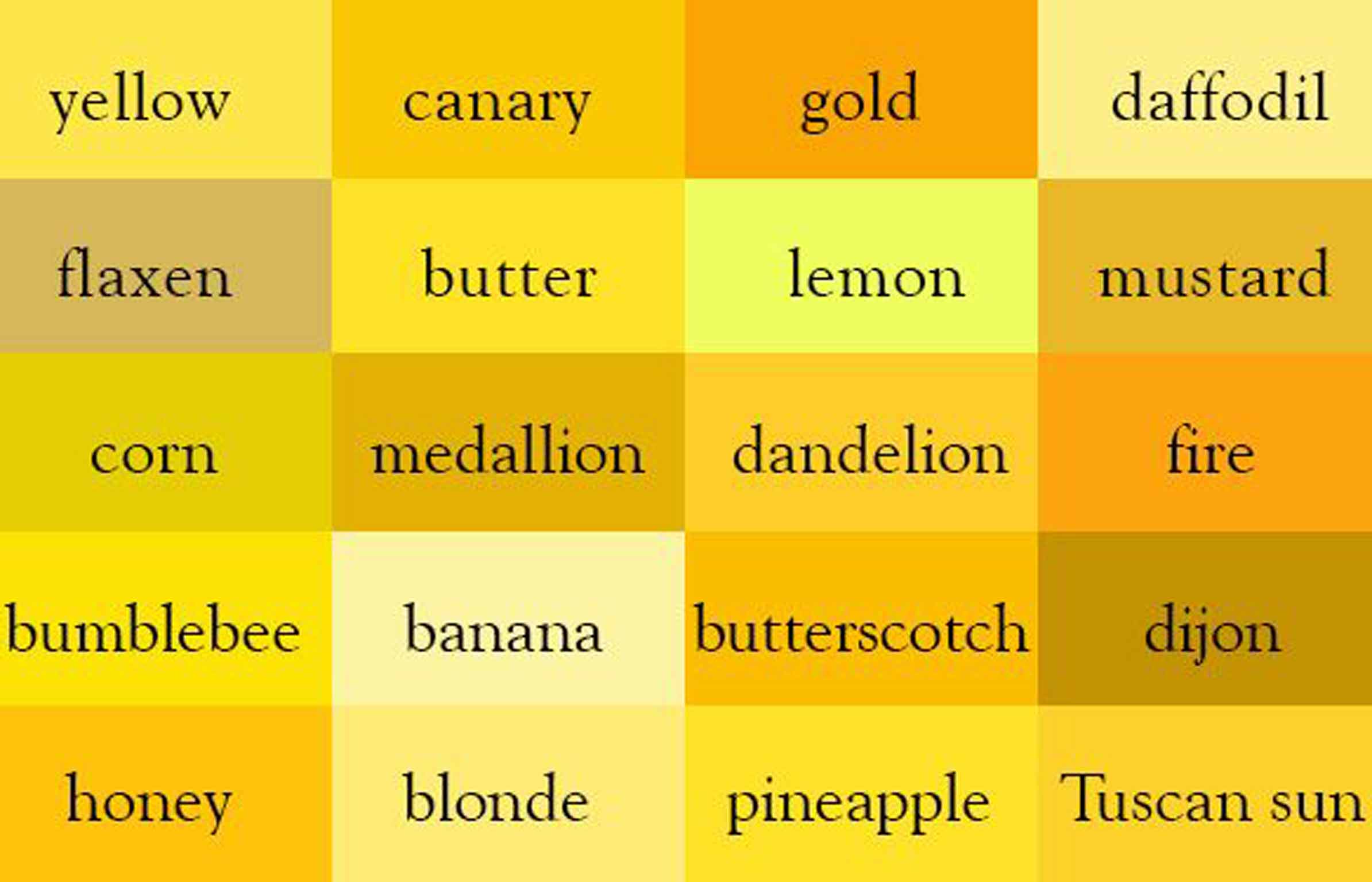 The world's first thesaurus of colour shades: What kind of yellow