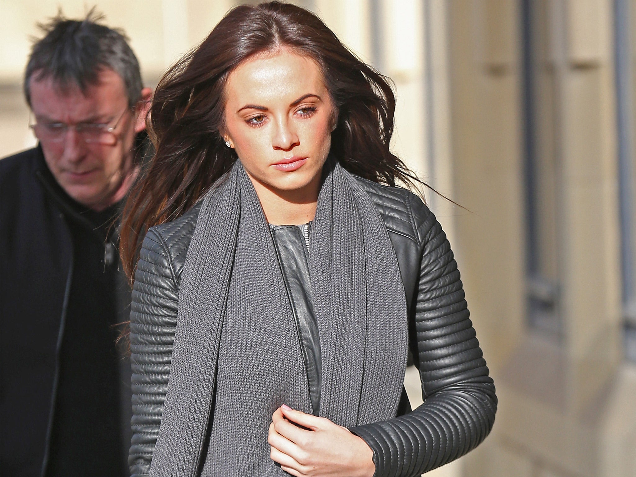Stacey Flounders, the girlfriend of the former Sunderland player, arrives at Bradford Crown Court (Getty)