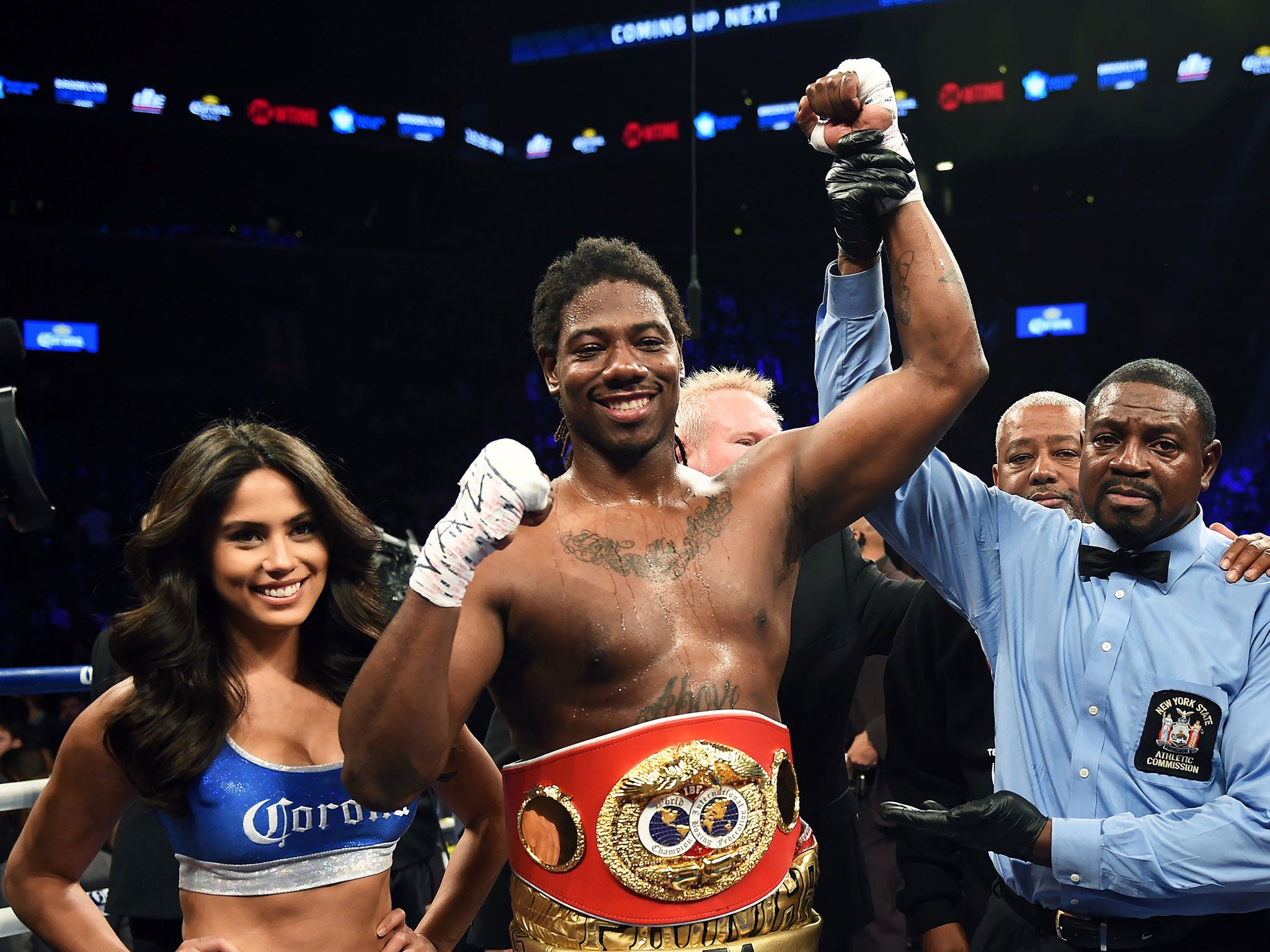 Charles Martin with the IBF title he won back in January (getty)