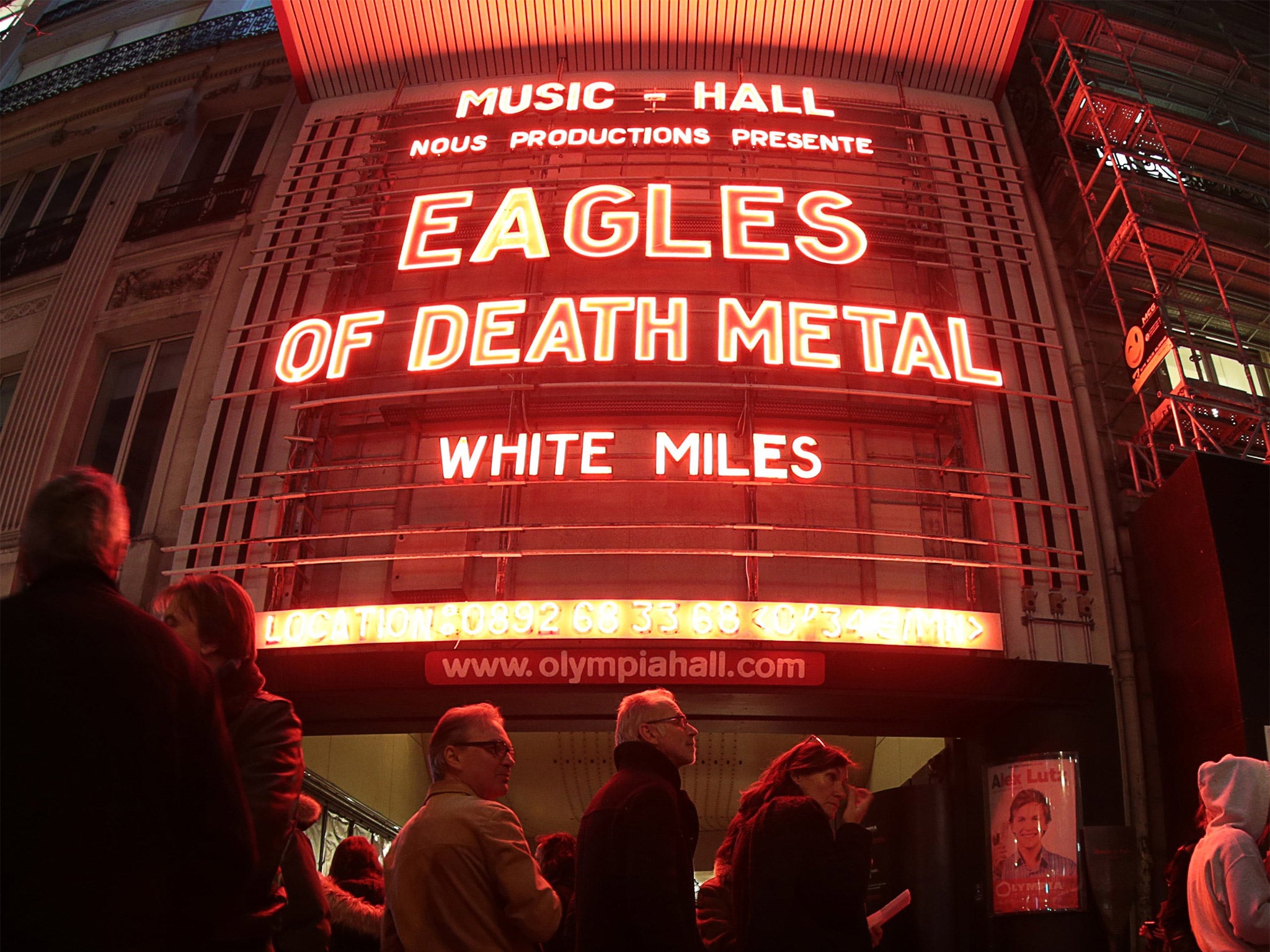 The scene outside the Olympia concert venue a few hours ahead of the concert (Getty)