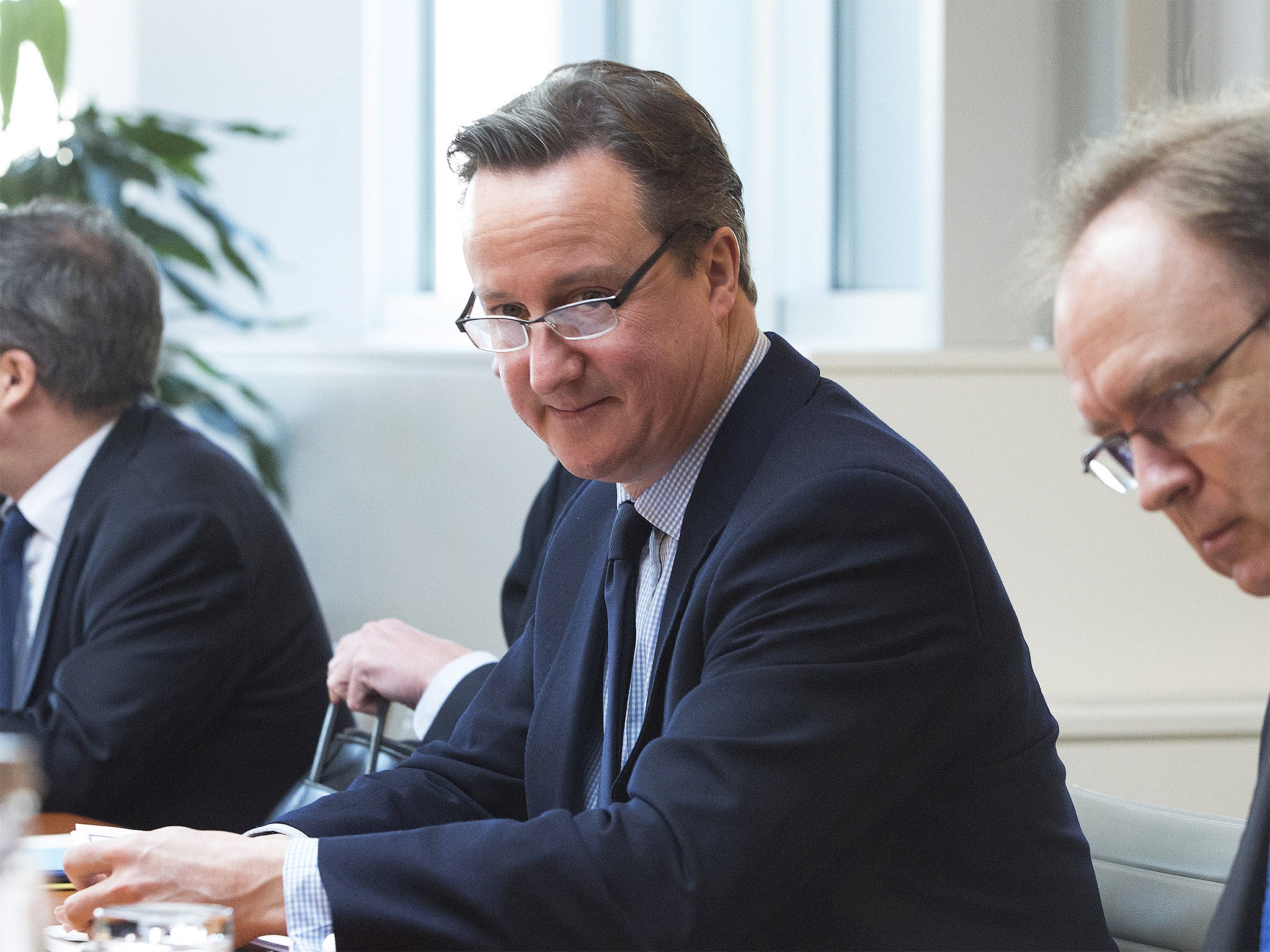 David Cameron attends a meeting of members of political parties, in Brussels, on Tuesday