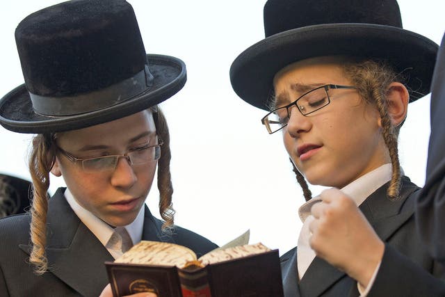 Ultra-Orthodox Jewish boys study religious texts