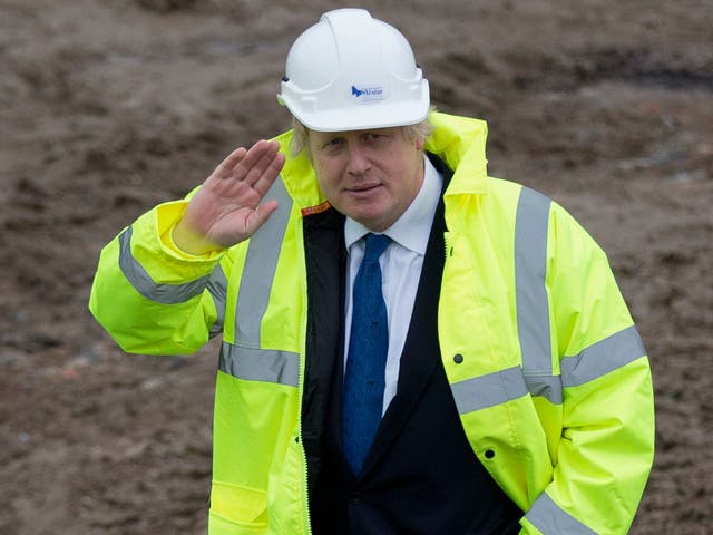 London Mayor Boris Johnson at a residential development site last year