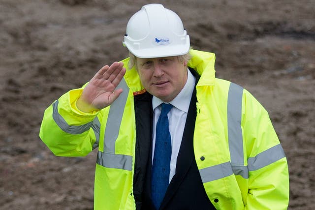 London Mayor Boris Johnson at a residential development site last year