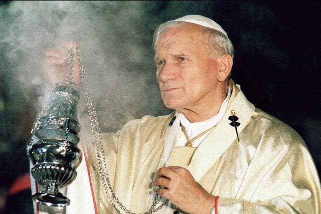Smoke without fire: John Paul II in 1988. If he got himself another scapular, he always kept it hidden