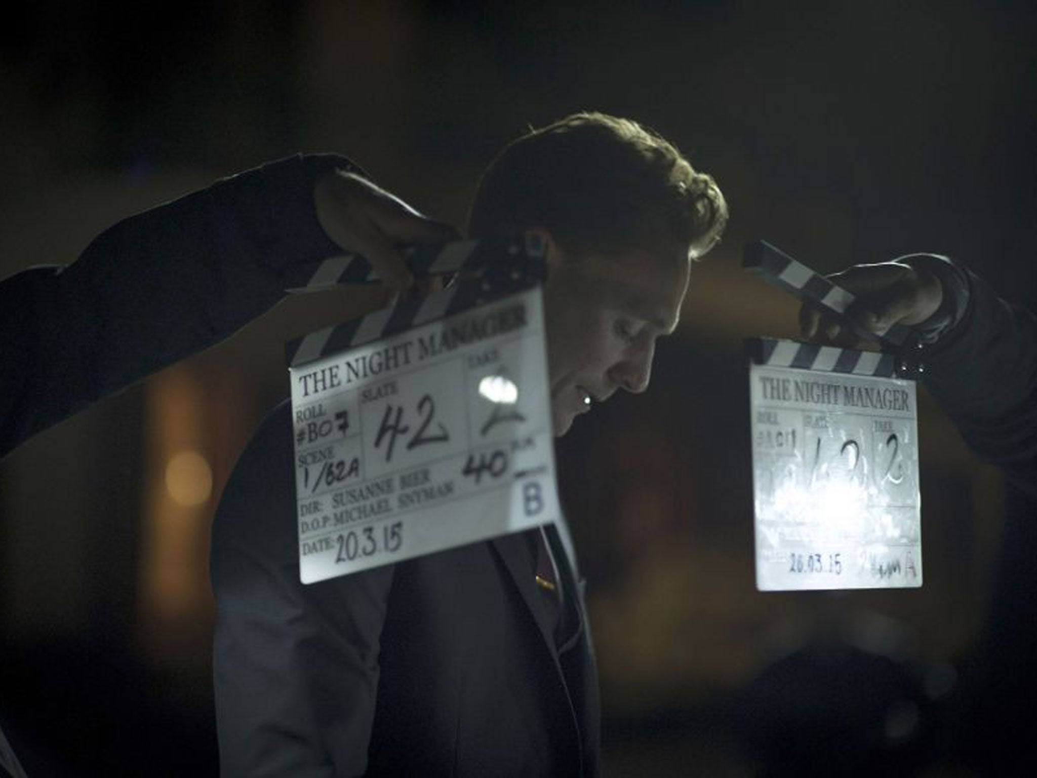 Shot in the dark: Tom Hiddleston on the set of The Night Manager