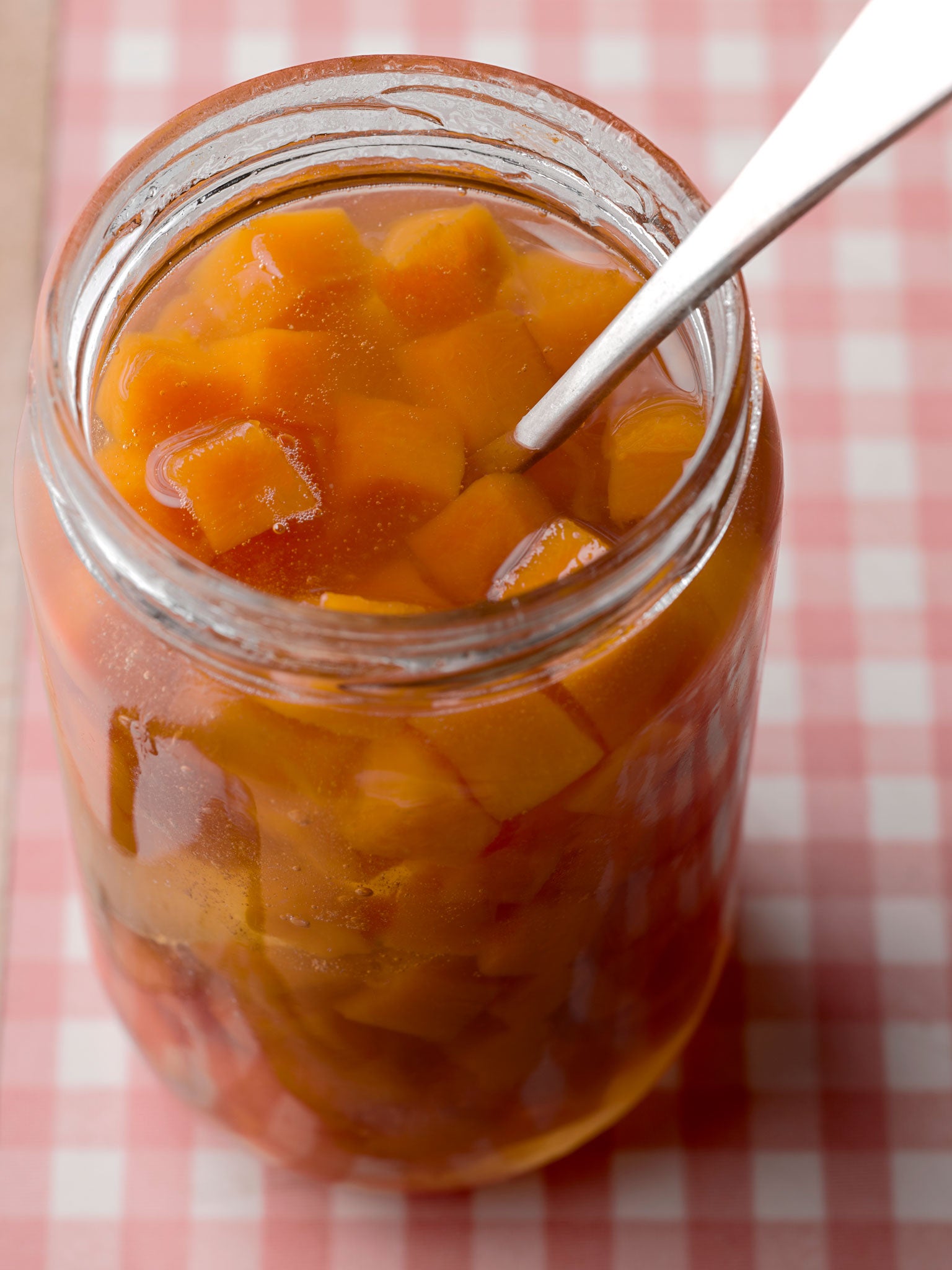 Pumpkin in sugar syrup makes a great accompaniment to cheese