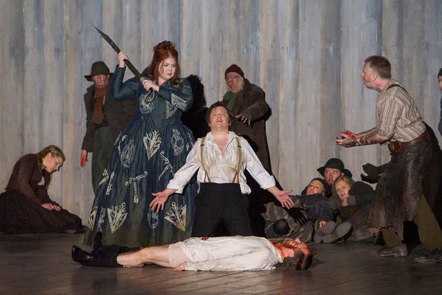 Jennifer Holloway, Marjorie Owens, Peter Auty, Adrian Dwyer and James Creswell in 'Norma'