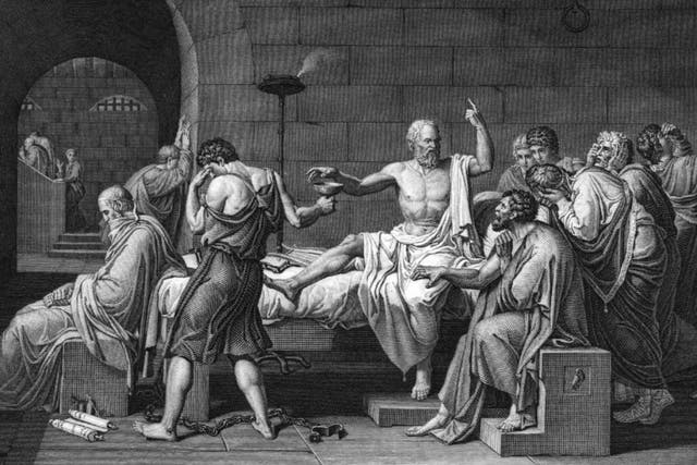 Subversive spirit: Socrates is forced to commit suicide by drinking hemlock