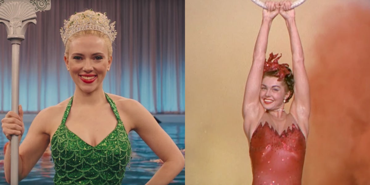 Scarlett Johansson's aquatic queen is meant to represent: the Million Dollar Mermaid herself, Esther Williams