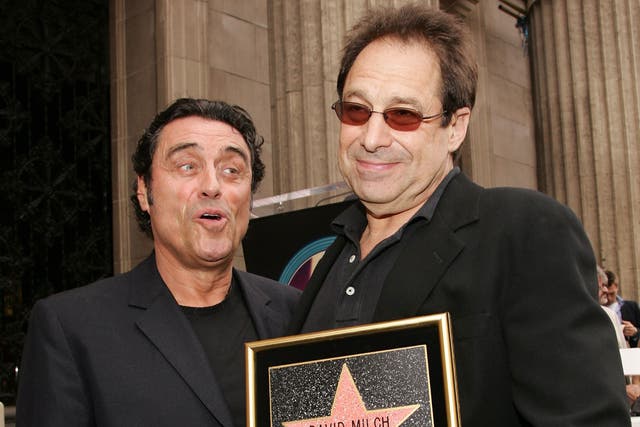 David Milch, right, with actor Ian McShane at a ceremony in 2006 honouring the television producer with a star on the Hollywood Walk of Fame