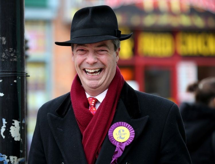 Ukip leader Nigel Farage on the campaign trail.