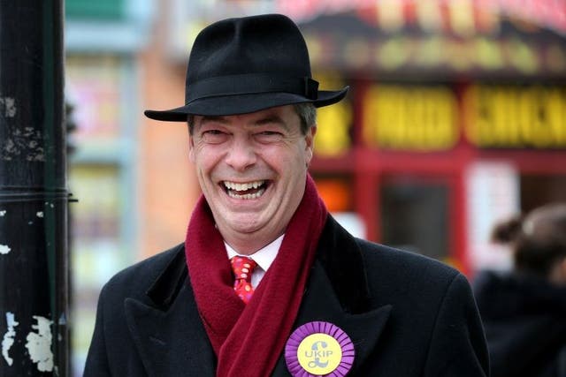 Ukip leader Nigel Farage on the campaign trail.