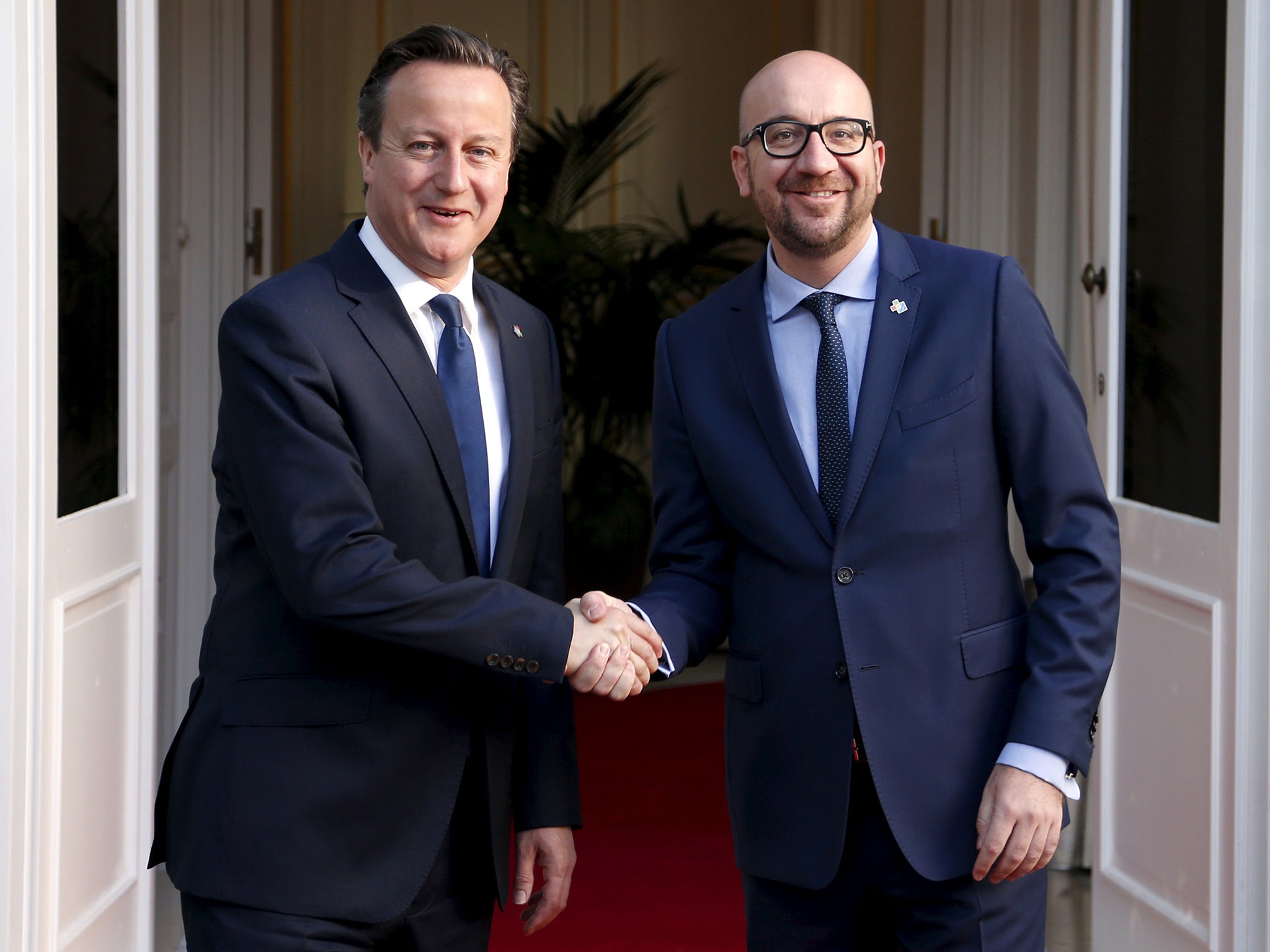 David Cameron with his Belgian counterpart Charles Michel