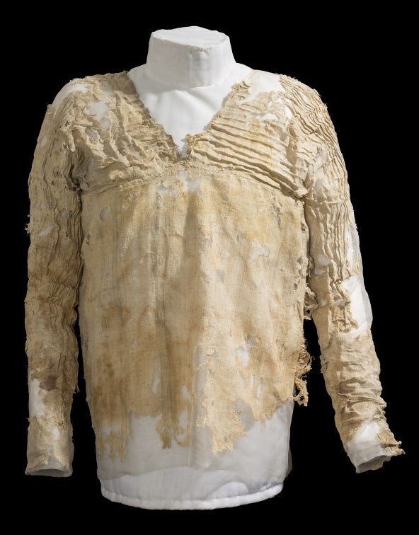 The garment is believed to have been made by a specialised craftsman for a wealthy person in ancient Egypt