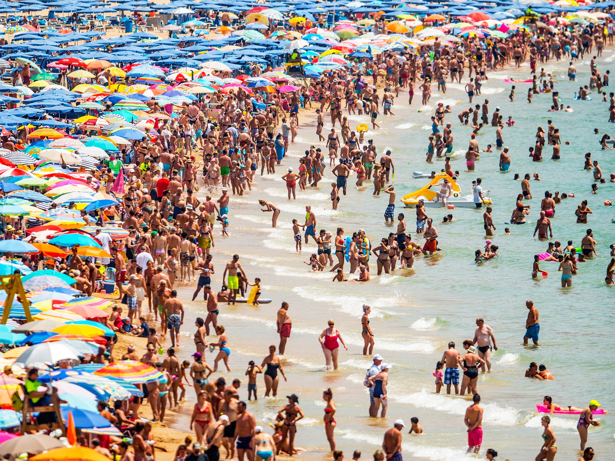 Holidaymakers in Benidorm, on Spain's Costa Blanca