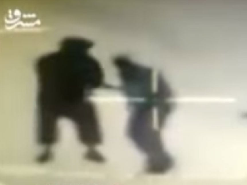 A clip from the video claims to show Isis fighters in a Lebanese sniper's crosshairs