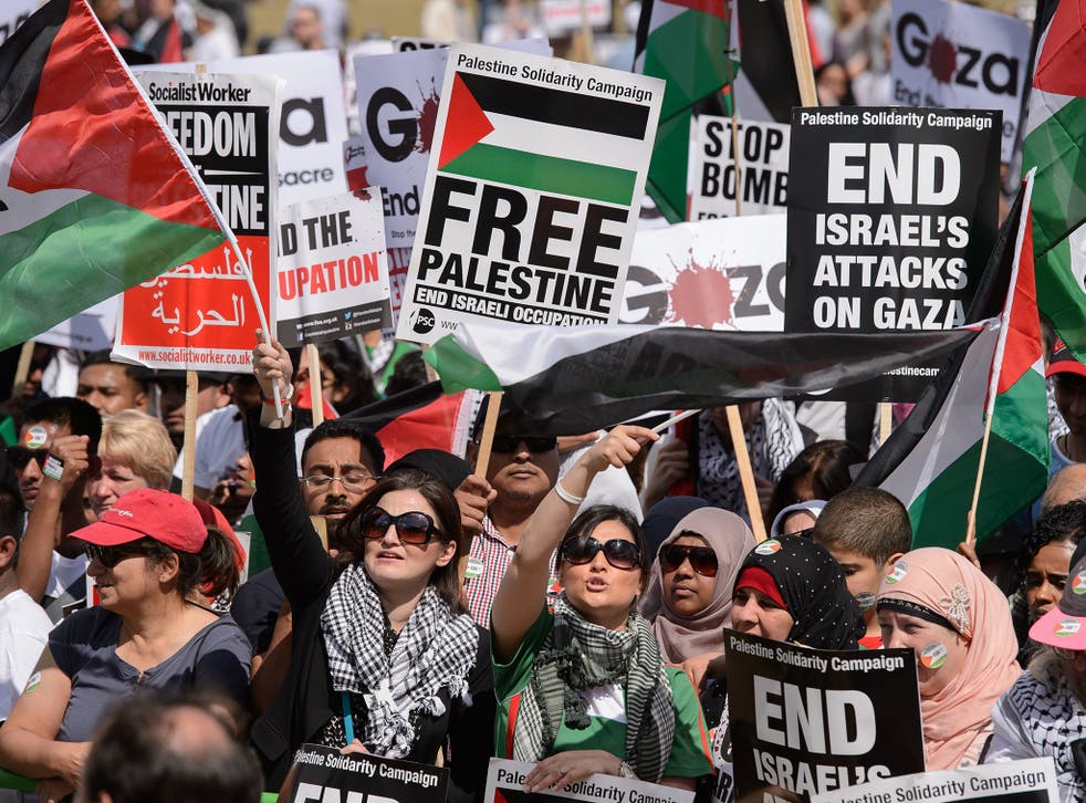 Pro-Palestinian supporters at a 2014 rally in London