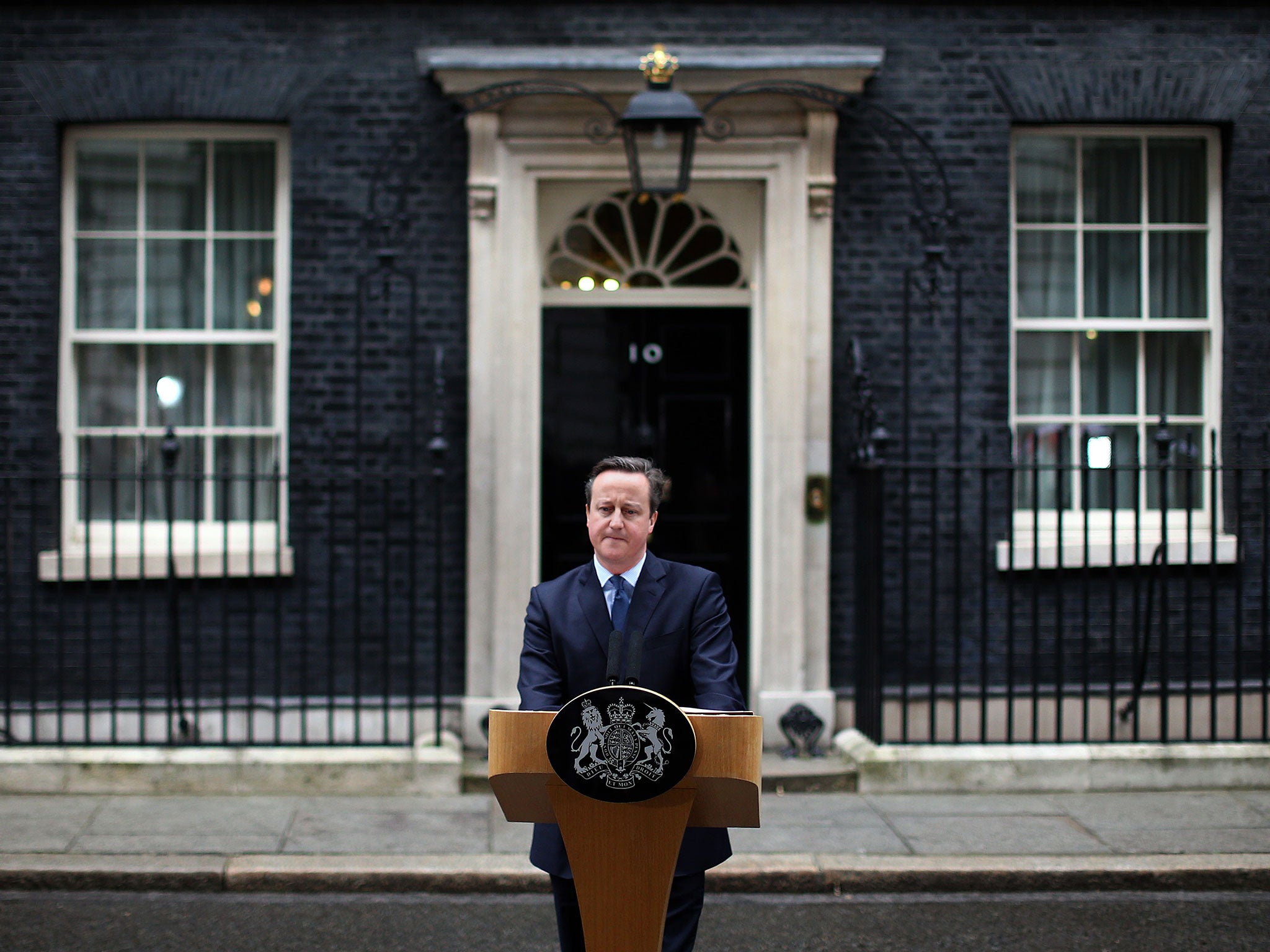 David Cameron addresses the media outside 10 Downing Street