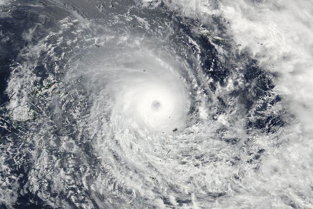 This Feb. 19, 2016, satellite image released by NASA Goddard Rapid Response shows Cyclone Winston in the South Pacific Ocean.