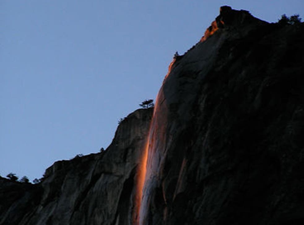 The 'firefall' at Yosemite National Park
