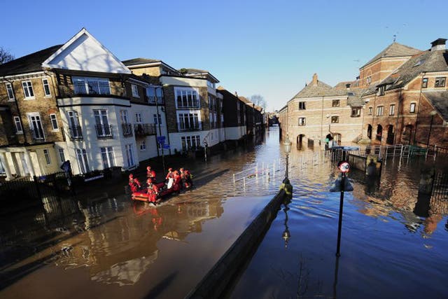 The Ouse bursts its banks in York