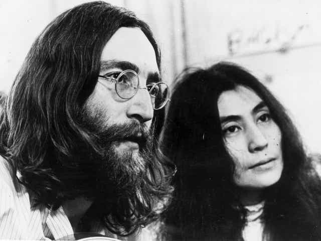 John Lennon with his wife, Yoko Ono, photographed in 1969