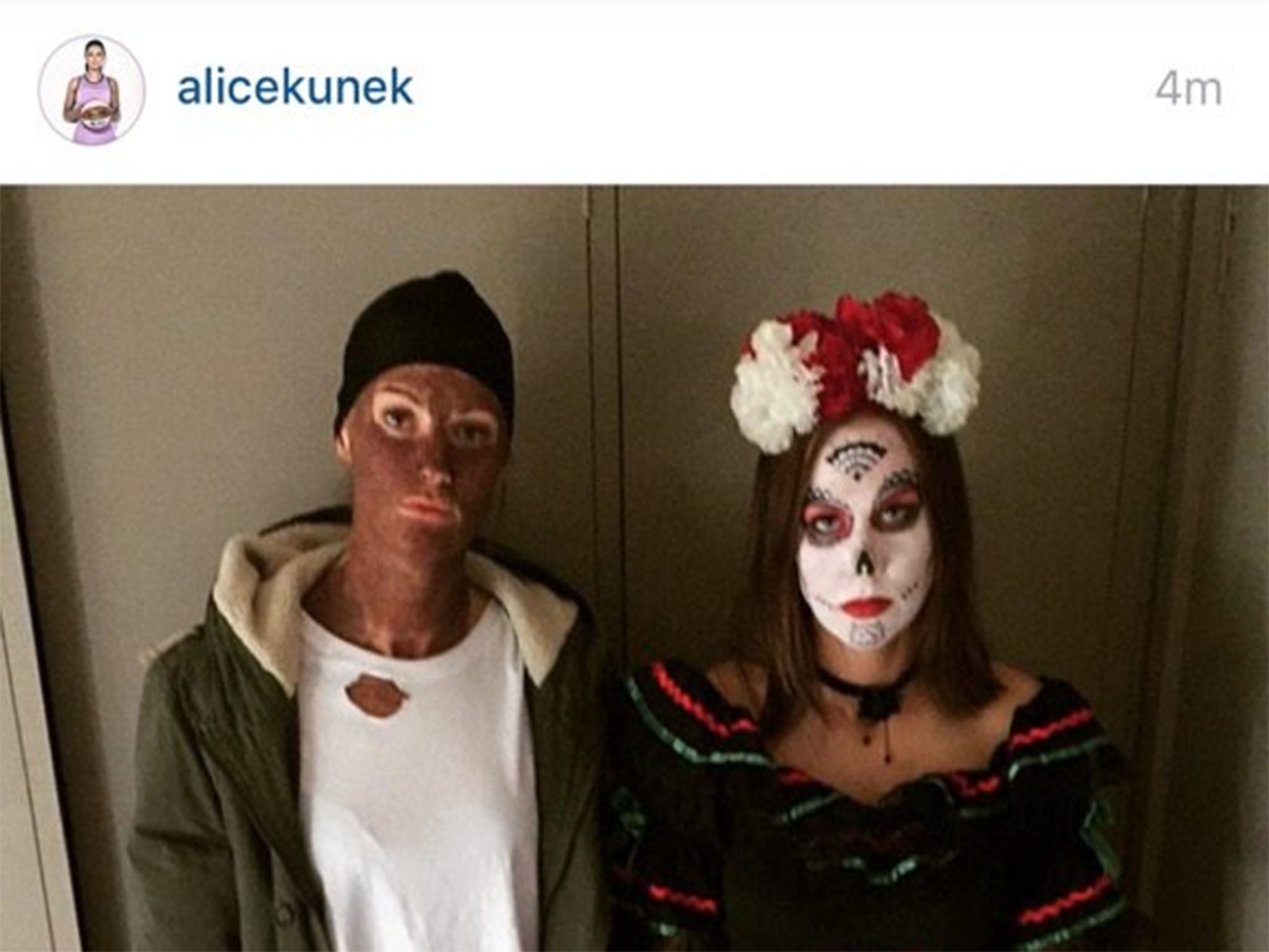 Alice Kunek came under fire for wearing blackface