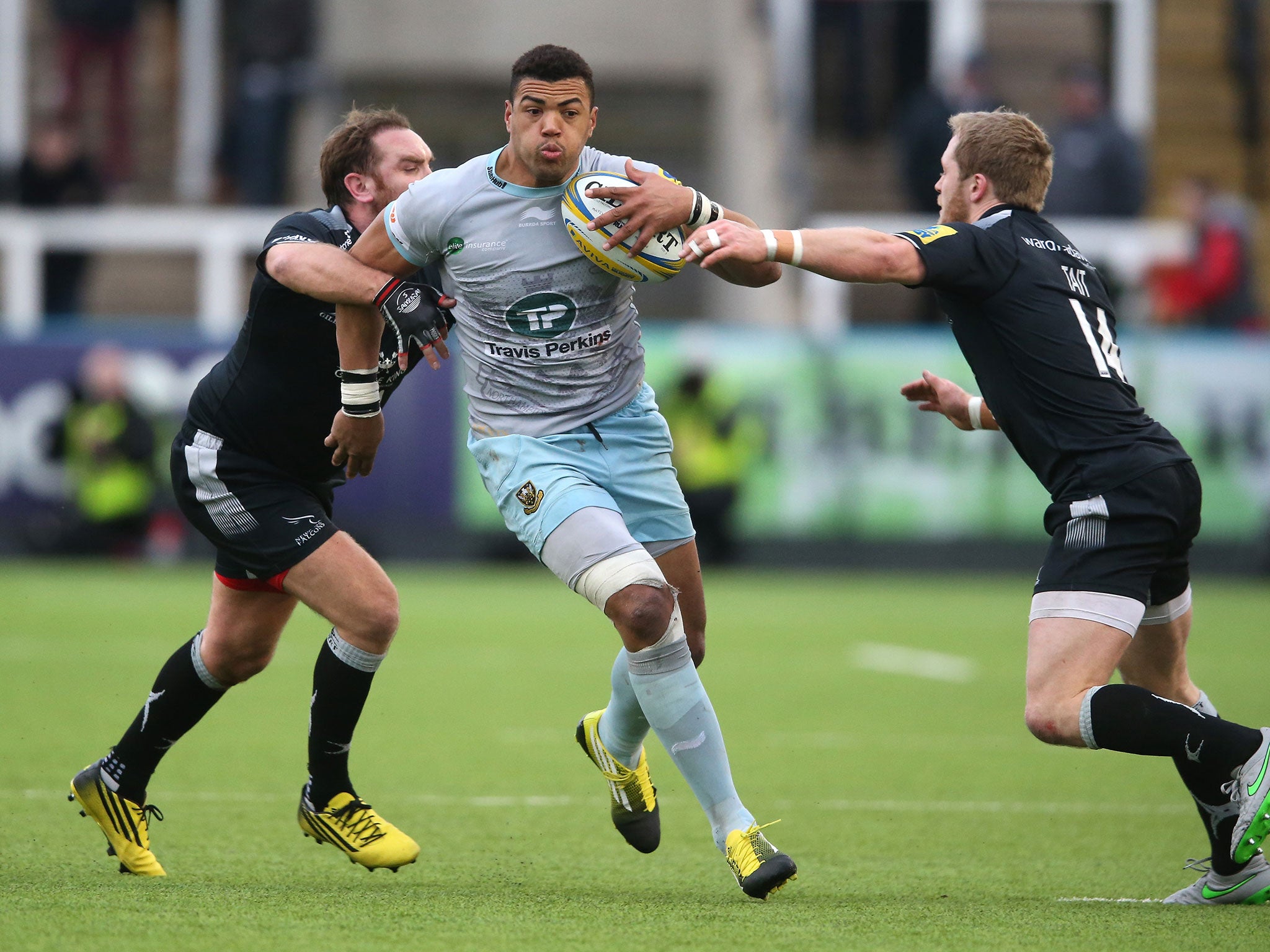 Luther Burrell of Northampton in the Newcastle Falcons v Northampton Saints