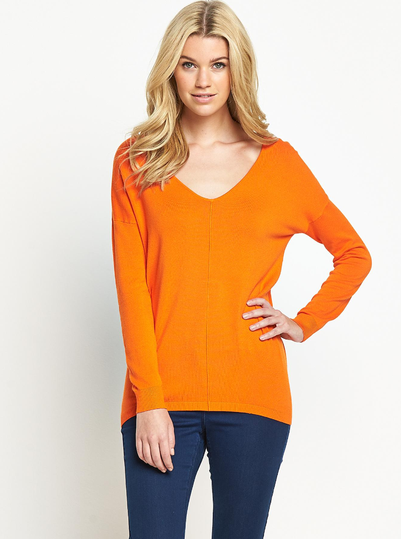 V-Neck Curved Hem Jumper, very.co.uk, £20