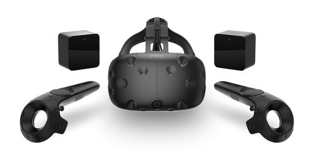 The first consumer version of the Vive comes with the headset, two controllers and two motion trackers