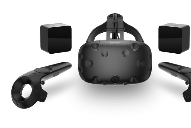 The first consumer version of the Vive comes with the headset, two controllers and two motion trackers