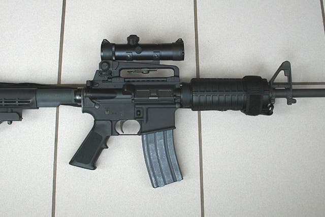 An AR-15 assault rifle 