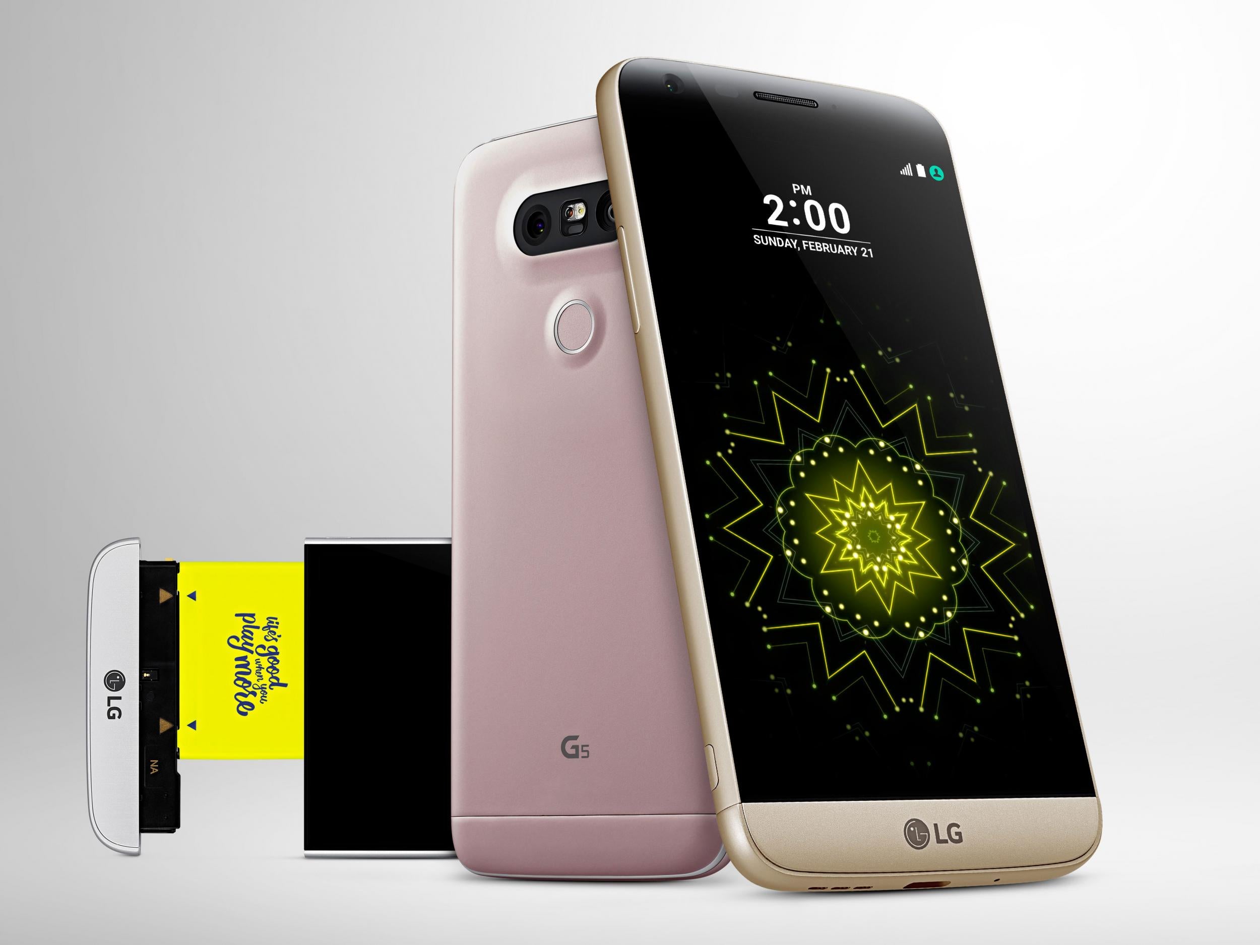 The LG G5 has a pull-out base, which can house different modules