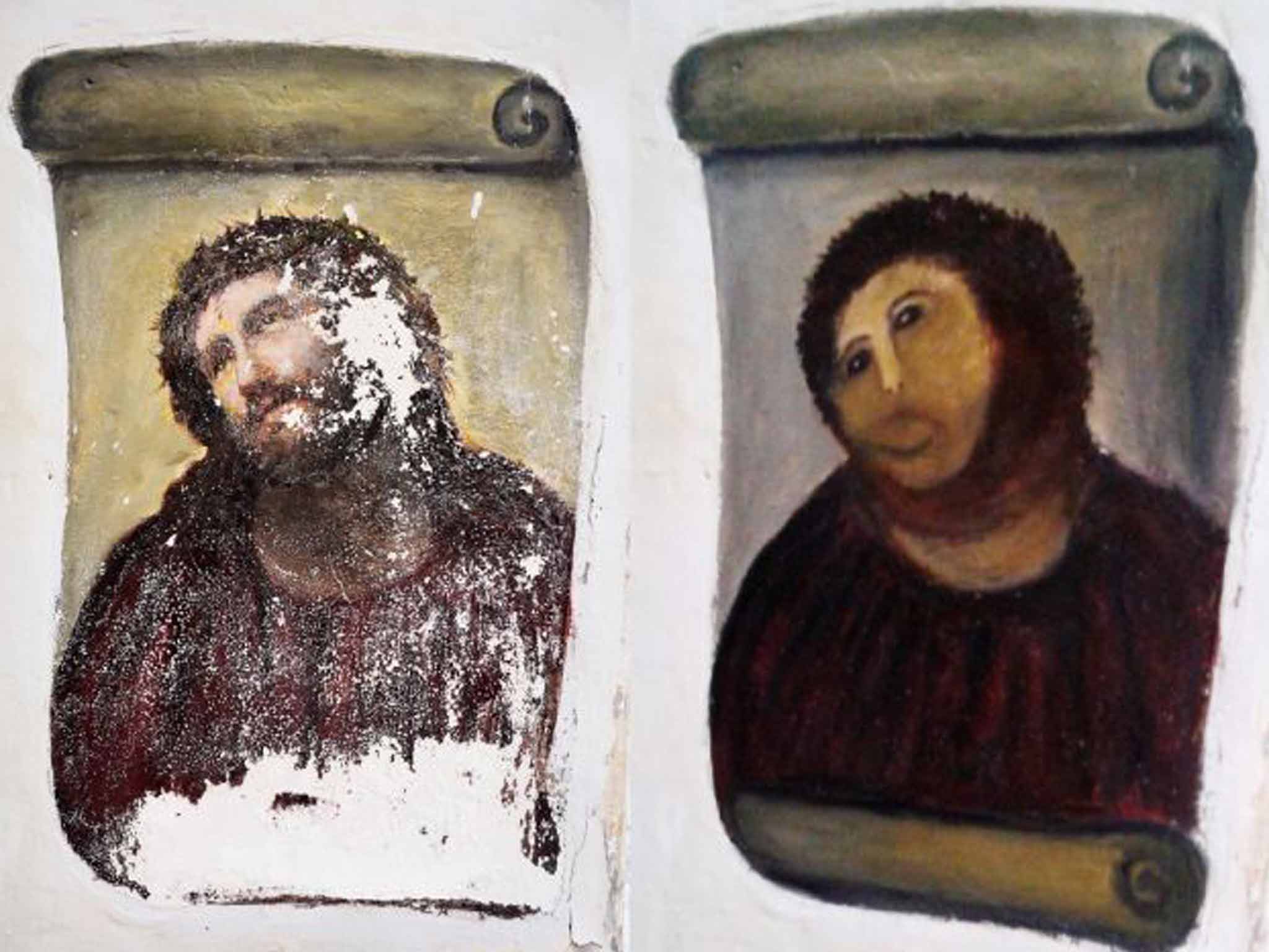 &#13;
Christ's image, poorly restored by a Spanish pensioner, yet warmly received;&#13;