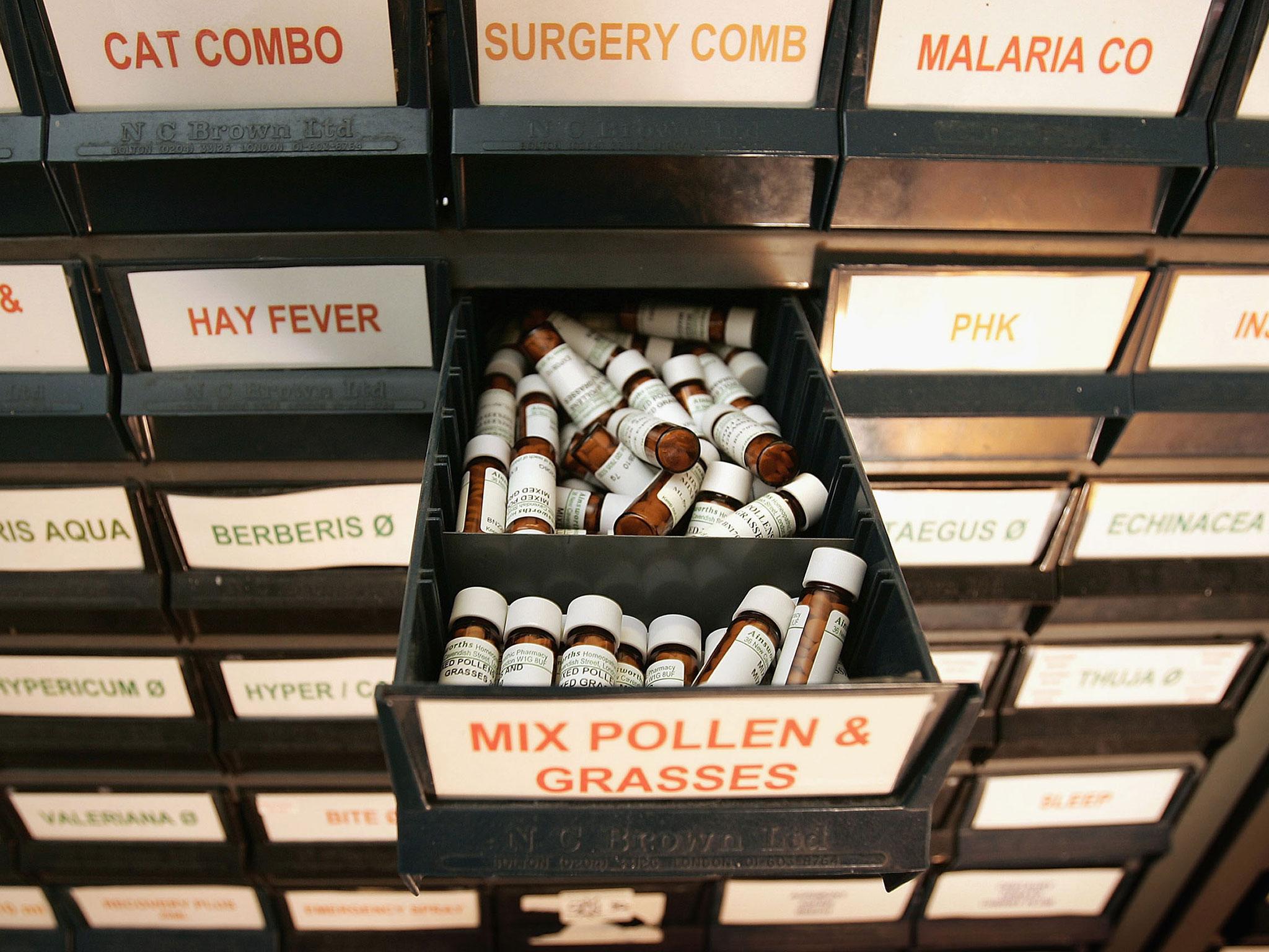 A collection of homeopathic remedies