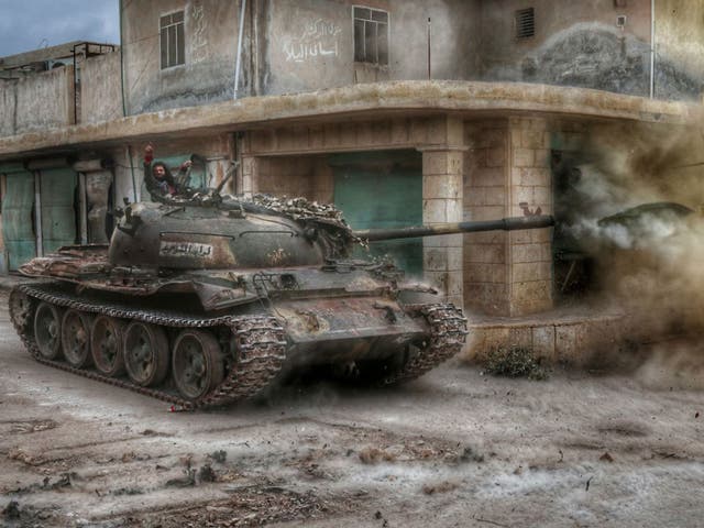 Syrian rebels attack the headquarters of Assad's regime forces in the villages of Nubul and al-Zahraa in Aleppo, Syria