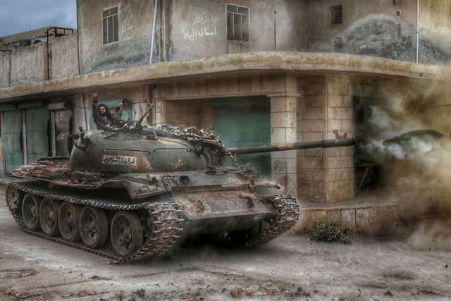 Syrian rebels attack the headquarters of Assad's regime forces in the villages of Nubul and al-Zahraa in Aleppo, Syria