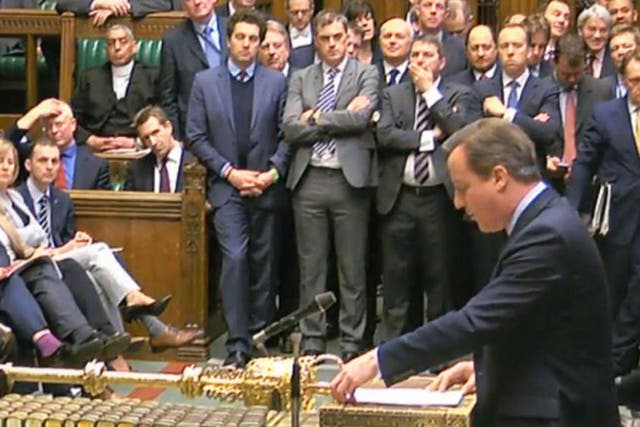 Prime Minister David Cameron endured a Eurosceptic assault from his own MPs in the House of Commons