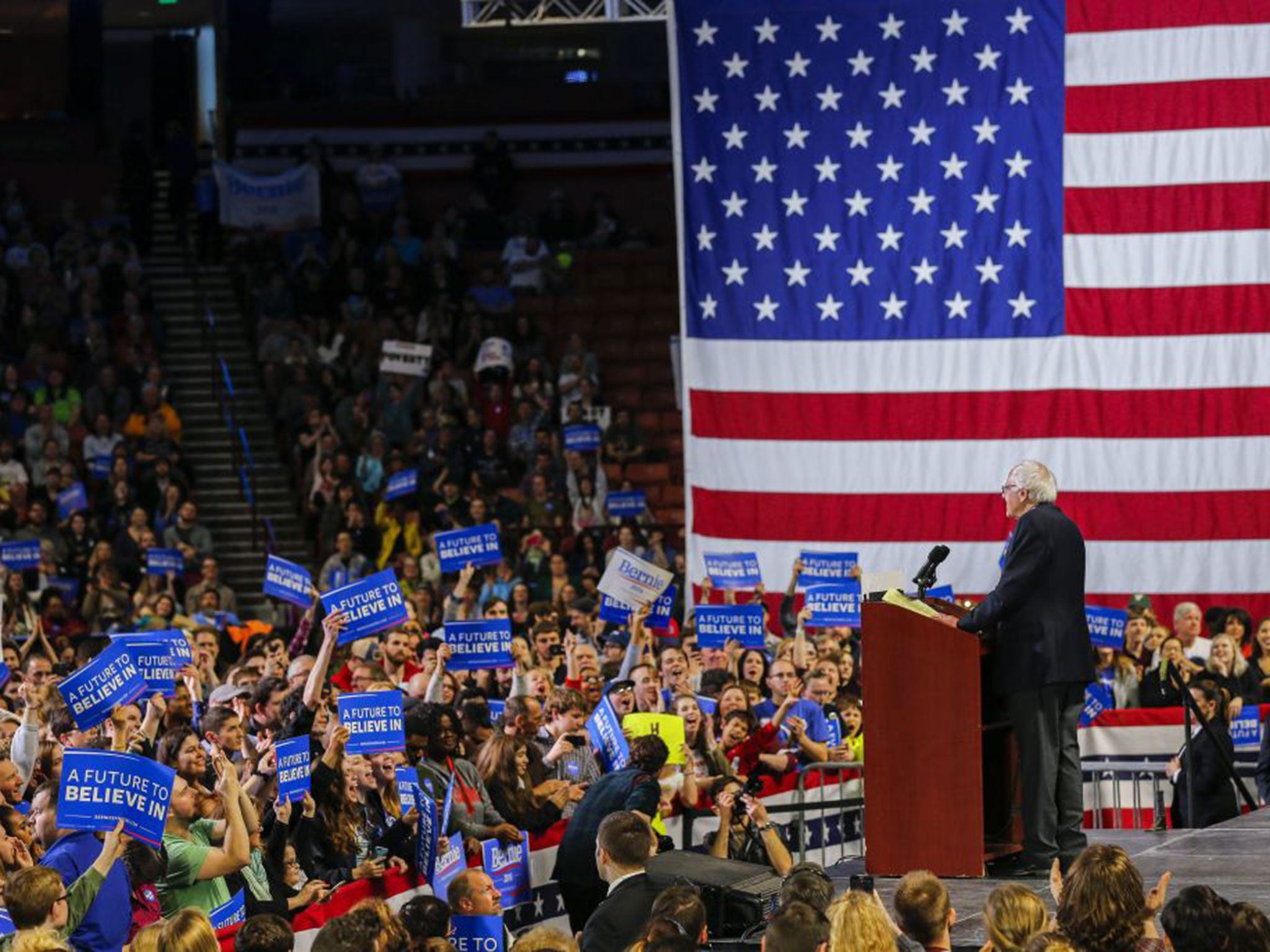 Bernie Sanders contests the Democratic nomination in the 2016 race for the White House.